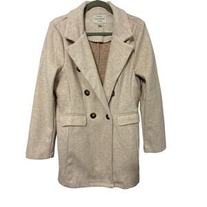 Haute Monde Boutique Coat Size Large‎ Heather Cream and Tan Pockets NWT